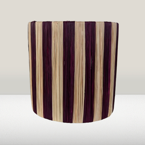 Raffia wandlamp paars