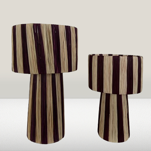 Raffia lamp L paars