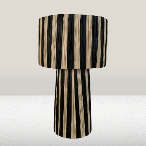 Raffia lamp XL zwart