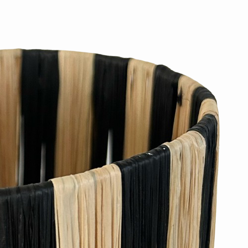 Raffia lamp L zwart